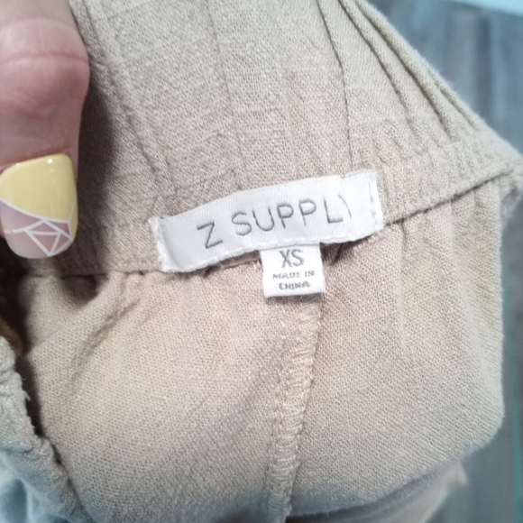 Z Supply High Waist Cream Shorts - Picture 2 of 3